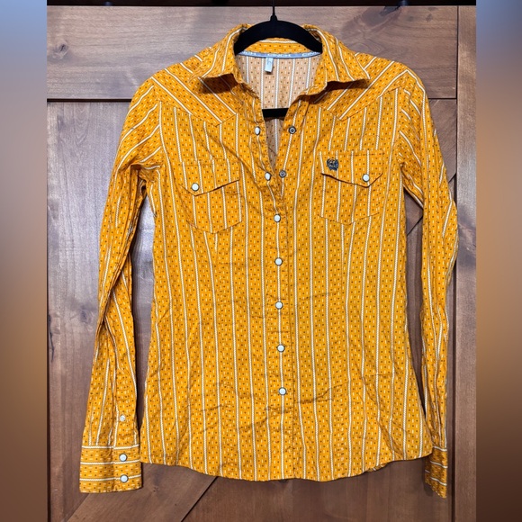 Cinch Tops - Cinch Women's Orange Button Down Shirt